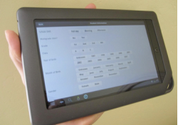 The RTI Tangerine™ software running on a Barnes & Noble Nook
